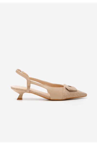 B T Shoes Khaki lodičky na nízkém podpatku Helaine