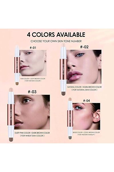 O.TWO.O Cosmetics FASHIONISTADEAL O.TWO.O 2 IN 1 GLOW LIFT LIGHT SHADOW CONTOUR STICK (#04 BEIGE COLOR, COOL BROWN)