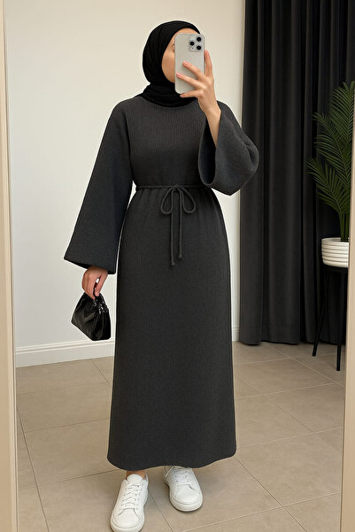 ZEROGAPRİSE Women's Flounce Knitwear Hijab Dress