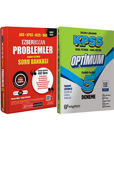 Pegem Akademi Yayıncılık 2026 AGS KPSS ALES DGS Ezberbozan Problemler Çözümlü...