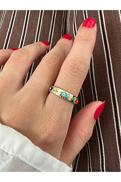 ringbox Gold Tamtur Evil Eye Bead Ring