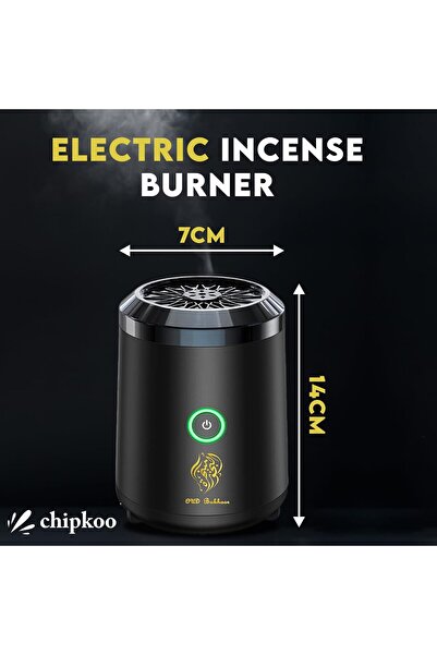Al Rayyan Sports Portable Chipkoo Oud Incense Burner with USB Rechargeable Electronic Features
