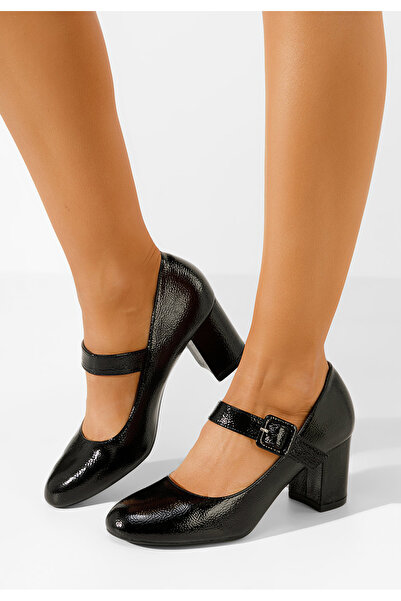 B T Shoes Pantofi cu toc gros Tanita negri