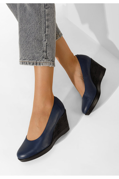 B T Shoes Zolia V5 navy platform shoes