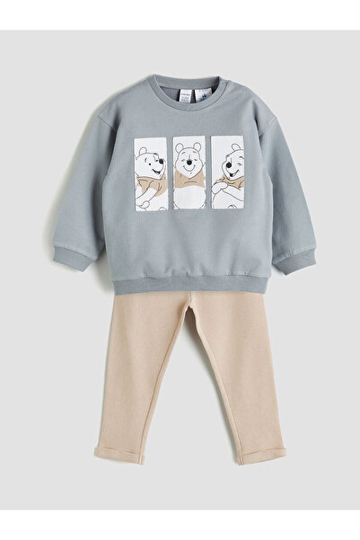 LC Waikiki Lcw Baby Gray Winnie the Pooh Yebu Printed Baby Boy Sweatshirt and...
