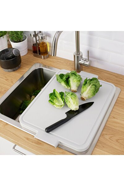 IKEA LILLHAVET Chopping board, light grey, 49 x 35 cm