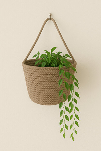 ÖRGÜM Sepet Dekoratif Çok Amaçlı Duvar Sepeti 15x15 cm BITKİ VE ASMA APARATI DAHİL DEĞİLDİR