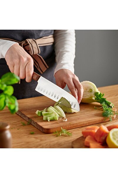 IKEA VARDAGEN Santoku knife, stainless steel/walnut, 16 cm