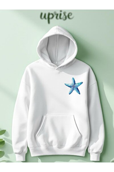 Vordevia Hanorac Sea Star cu imprimeu Cotton 3 Thread O supradimensionat