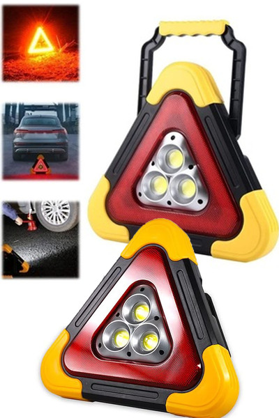 TechnoStation Üçgen Profesyonel Reflektör Güçlü Aydınlatmalı Modlu Şarjlı Ref...