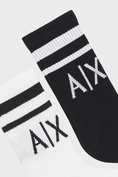 Armani Exchange Чорапи от еластичен памук с лого и райета, 2 чифта, мъжки ЧОРАПИ 953030 CC650 01538