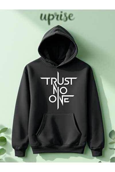 Vordevia Hanorac Trust No One cu imprimeu din bumbac cu supradimensionat fire O