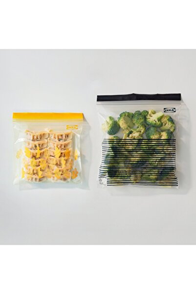 IKEA ISTAD Resealable bag, patterned black/yellow, 2.5/1.2 l