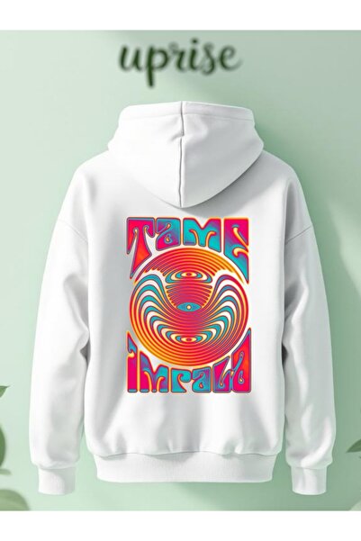 Vordevia Hanorac Tame Impala cu imprimeu din bumbac cu 3 fire O supradimensionat