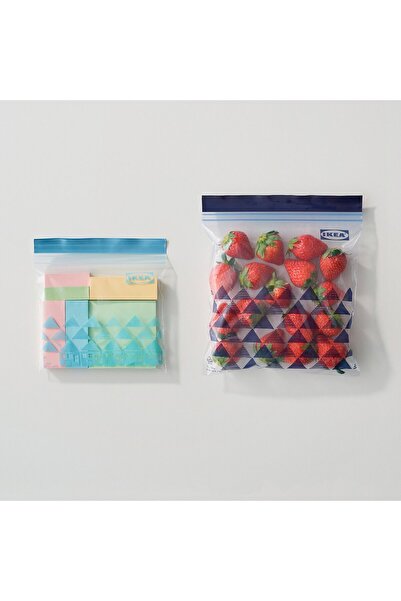 IKEA ISTAD Resealable bag, patterned/blue, 1/0.4 l