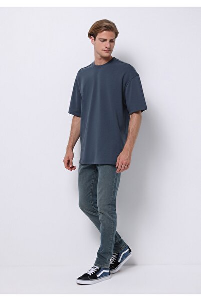 Colin's Ανδρικό μπλουζάκι με κοντό μανίκι με στρογγυλή λαιμόκοψη, μονόχρωμο μπλε