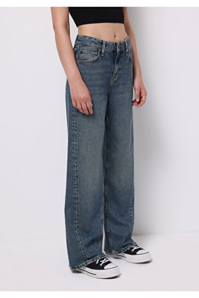 Colin's Regular Fit Yüksel Bel Geniş Paça Kadın Siyah Jean Pantolon