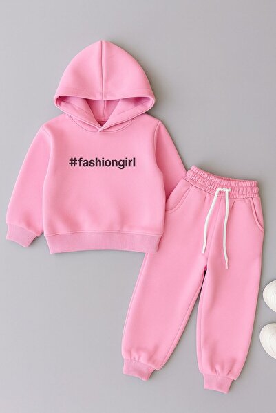 KOKOŞ BEBEK Freedom Oversize Children's Tracksuit Set – Embroidered & with Pockets – 3 Thread Ribbed (Ages 4-14)