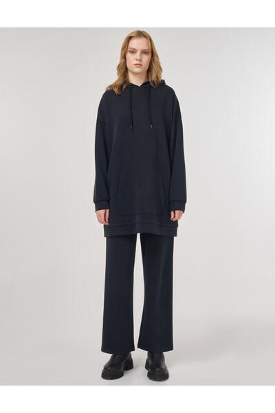 Kayra Hooded Detailed Double Set Black