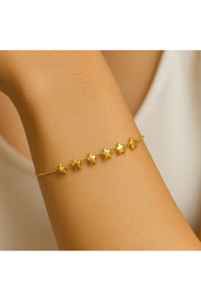 Hmd Gold Color Row Elevator Steel Bracelet