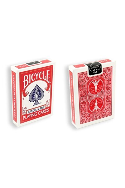 OyuncaklarÜlkesi Bicycle 809 Mandolin Red Standard Index Red Premium Playing Card Deck of Playing Cards