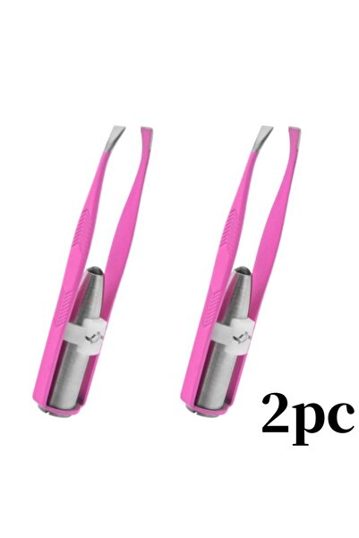 Choice5 ملقط حواجب وردي مكون من قطعتين مع ضوء LED وتصميم ذكي ومشبك إزالة شعر ...