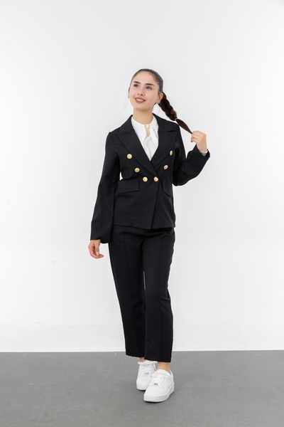 Jannock Girl's Special Occasion Suit 3-Piece Combination Blazer Pants Chiffon Shirt