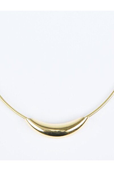 Jimmy Key Gold Color Asymmetrical Metal Figured Necklace