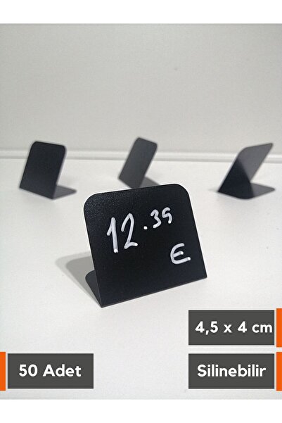 Şeffaf Etiket 50 komada brisivih etiketa za tablu, stalak 4x4.5cm, mini crni ...