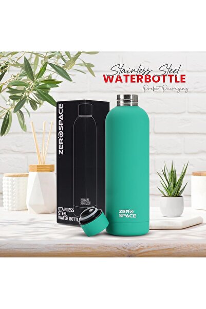 Generic ZeroSpace Stainless Steel Water Bottle 750ml - Insulated Double Wall for Hot and Cold Drinks (Green)