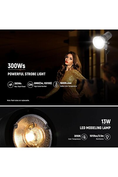 NEEWER Q300 300Ws 2.4G Outdoor Studio Flash with Q Compact Wireless Trigger