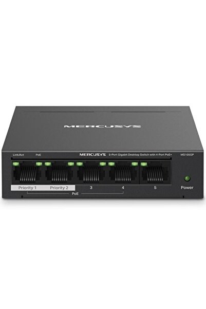 Mercusys Switch PoE Desktop MS105GP, 5 porturi Gigabit, 4 porturi PoE+