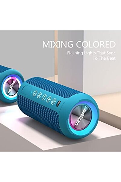 Ortizan مكبر صوت بلوتوث محمول، مكبر صوت لاسلكي مقاوم للماء IPX7 مع صوت ستيريو عالي 24 وات، 30 ساعة