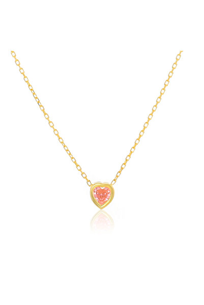 buğrahayalin Doğum Taşlı Kalp Kolye, 925 Ayar Kadın Gümüş Minimalist, Taşlı, ...