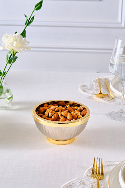 Karaca New Year Yılbaşı Ring Dekoratif Çerezlik Gold 14,5x7,5 cm