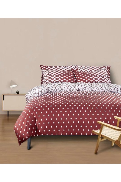 CHIRASO 4 Piece Bedding Set, Satin Cotton Sheet 240x250cm, Duvet Cover 200x230cm, 2 Pillowcases