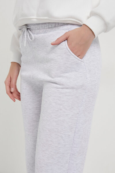 Arma Life Γυναικείο ελαστικό στη μέση, ριγέ γκρι φαρδύ παντελόνι