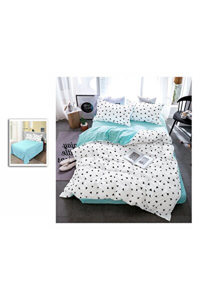CHIRASO 4 Piece Bedding Set, Satin Cotton Sheet 240x250cm, Duvet Cover 200x230cm, 2 Pillowcases