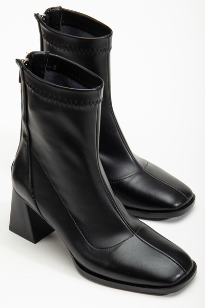 RİSSOLİ Γυναικείες μαύρες Stretch Blunt Mold Μπότες