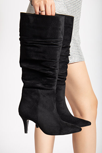 MAYA SHOES Women's Boots Pointed Toe Heel Height 8 cm Pull-On Boots