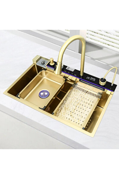 Trendy's TRENDY’S multifunctional stainless steel sink (Gold), with LED, puri...