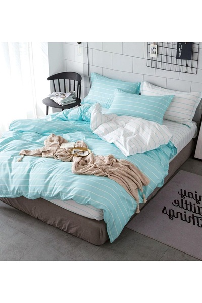 CHIRASO 4 Piece Bedding Set, Satin Cotton Sheet 240x250cm, Duvet Cover 200x230cm, 2 Pillowcases