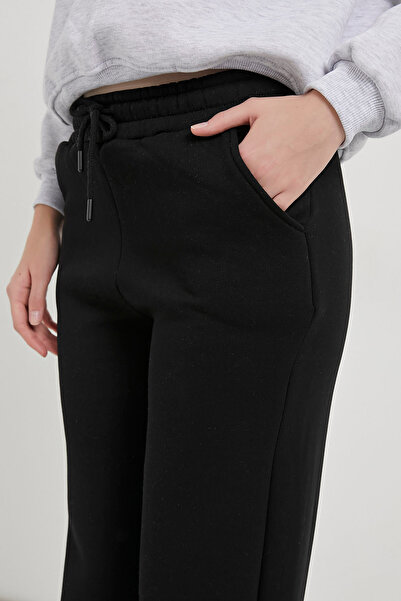 Arma Life Γυναικείο ελαστικό στη μέση, μαύρο φαρδύ παντελόνι