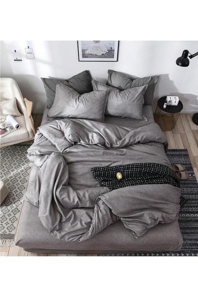 CHIRASO 4 Piece Bedding Set, Satin Cotton Sheet 240x250cm, Duvet Cover 200x230cm, 2 Pillowcases