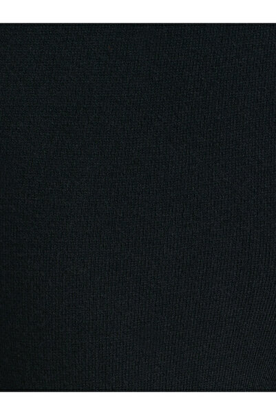 Dilvin 70163 Beli Lastikli Yünlü Triko Pantolon-Siyah