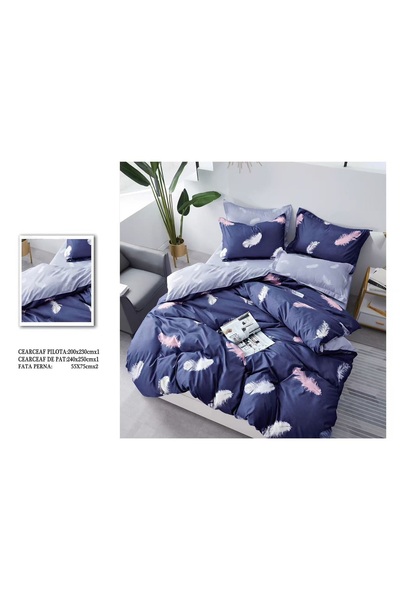 CHIRASO 4 Piece Bedding Set, Satin Cotton Sheet 240x250cm, Duvet Cover 200x230cm, 2 Pillowcases