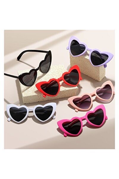 Flippy Heart-shaped Sunglasses for Bachelorette Party - White, UV Protection, 14.7×4.9×14.2 cm