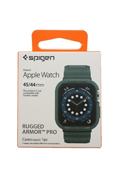 Spigen Rugged Armor Pro Smartwatch Fit Case for Apple Watch SE 44 2nd Gen / Watch Series 7 45 / Watch