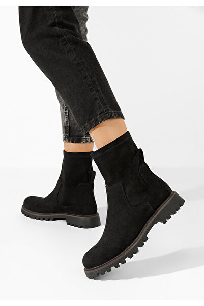 B T Shoes Γυναικεία μποτάκια Javana Μαύρα