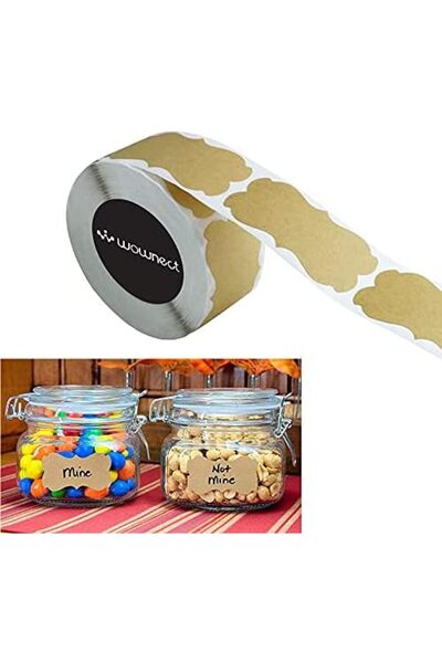 Wownect ملصقات ورق كرافت بني فريدة من نوعها [2.3 × 1.5 بوصة] [300 قطعة من الم...